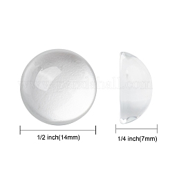 Transparent halbrund Glas Cabochons&nbsp;GGLA-R027-14mm