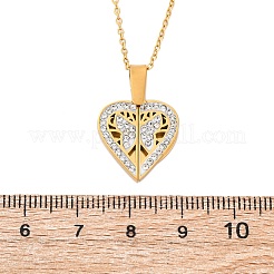 Collares colgantes con apertura de rhinestone de arcilla polimérica de acero inoxidable 304 para mujer&nbsp;NJEW-Z065-12G