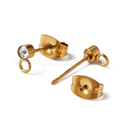 304 orecchini a bottone in acciaio inossidabile&nbsp;STAS-WH0029-44A-G