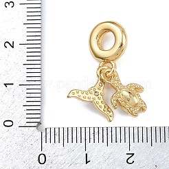 Messing Pavé blau Zirkonia europäischen Anhänger Charms&nbsp;KK-N271-34G
