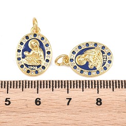 Ciondoli in ottone con pavé di zirconi cubici trasparenti e blu&nbsp;KK-L275-16G