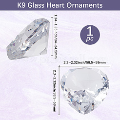 Ornements en forme de cœur en strass de verre K9&nbsp;DJEW-WH20001-06A