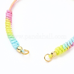 Fabricación de brazalete de poliéster teñido en segmento ajustable&nbsp;AJEW-JB00793