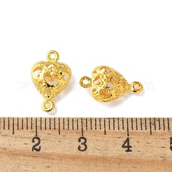 Ciondolo connettore a forma di cuore cavo in ottone 3d&nbsp;KK-U057-13G
