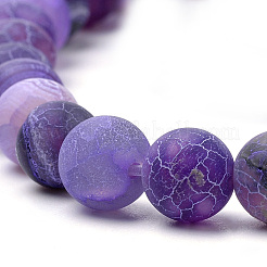 Chapelets de perle en agate naturelle patinée&nbsp;X-G-S259-05B-8mm
