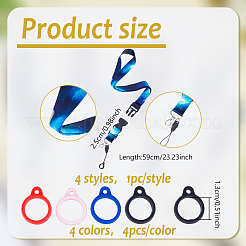 4 pieza de accesorios móviles de cordón de poliéster con temática de cielo estrellado de 4 colores&nbsp;AJEW-HY0002-29