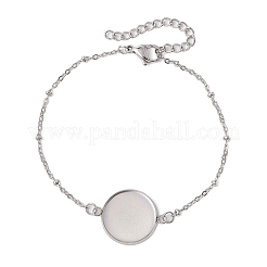 5 pz 5 stili 304 braccialetti con cabochon tondo in acciaio inossidabile&nbsp;BJEW-JB11093-02