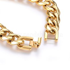 Bracciali a catena in acciaio inossidabile 304&nbsp;BJEW-E346-03G