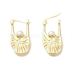 Boucles d'oreilles créoles en forme de larme en perles d'imitation en plastique&nbsp;EJEW-F306-01G