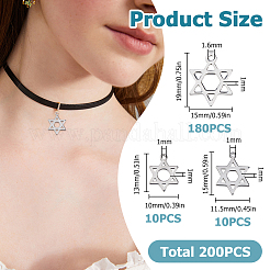200 pièce 3 styles 201 pendentifs en acier inoxydable&nbsp;STAS-HS0001-48