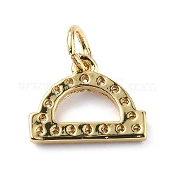 Breloques en laiton avec zircone cubique de micro pave&nbsp;ZIRC-F131-16G-09