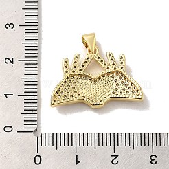 Cremagliera placcatura micro ottone spianare pendenti zirconi&nbsp;KK-D088-01G
