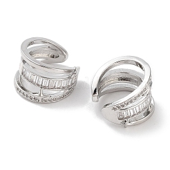 Manschettenohrringe aus Messing mit Mikropavé und Zirkonia in Sternform&nbsp;EJEW-E310-20P