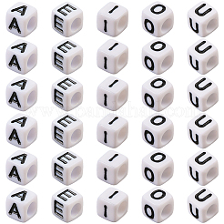 1000 Stück 5 Stile Acryl-Buchstabenperlen mit horizontalem Loch&nbsp;MACR-PA0001-34