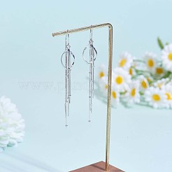 Orecchini pendenti a forma di goccia con nappa a catena in argento sterling placcato rodio anti-ossidazione 925&nbsp;JE1044A