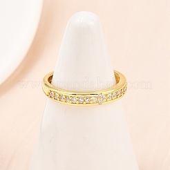 Verstellbare Fingerringe aus Messing mit Mikropflaster und Zirkonia für Damen&nbsp;RJEW-Z113-24G