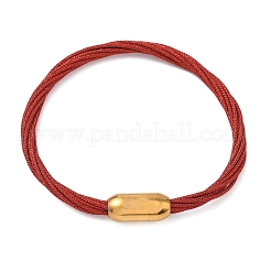 Bracelets en acier inoxydable 304 avec cordon métallique en polyester pour femmes&nbsp;BJEW-Z145-01G-30