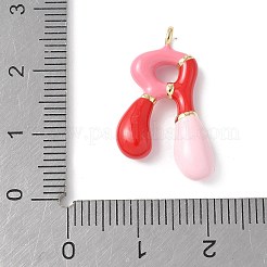 Colgantes de esmalte de latón&nbsp;KK-E093-03G-R-02