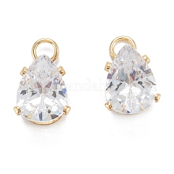 Ciondoli in ottone con zirconi chiari&nbsp;ZIRC-G170-09G