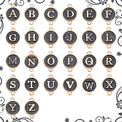 52 Stück 26 Stile Legierung Emaille Buchstaben Verbinder Verbinder Charms&nbsp;ENAM-SC0006-61A