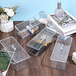4 boîte transparente en plastique pour cotons-tiges et 4 couvercles&nbsp;CON-GO0001-27