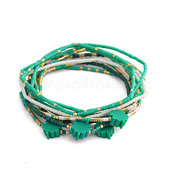 10 Stück St. Patrick's Day Stretch-Armband aus Harz und Glasperlen&nbsp;CW0508