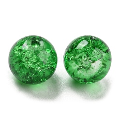 Perle di vetro craquelé con verniciatura a spruzzo trasparente&nbsp;GLAA-L046-01B-30