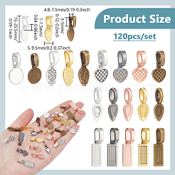 120 Stück aufklebbare flache Bügel aus Legierung&nbsp;FIND-WH0148-901