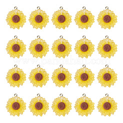 Pendentifs fleurs en résine translucide&nbsp;RESI-TAC0010-99