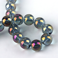 Chapelets de perles en verre électroplaqué&nbsp;EGLA-Q062-8mm-A03