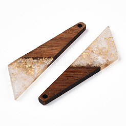 Pendentifs en résine transparente et bois de noyer&nbsp;RESI-N039-70