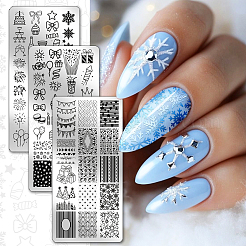 Plantillas de arte de uñas diy de acero inoxidable&nbsp;MRMJ-WH0092-198