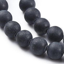 Natürliche schwarze Obsidian Perlen Stränge&nbsp;G-F662-01-8mm