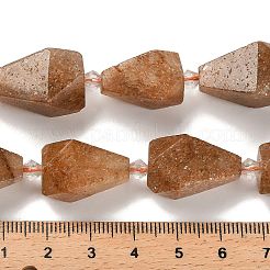 Natürliche goldene Erdbeerquarzperlenstränge&nbsp;G-NH0005-B10-01B