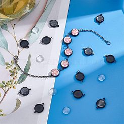 Kit de fabrication de connecteurs ronds plats à dôme vierge à faire soi-même&nbsp;DIY-UN0003-77A-B