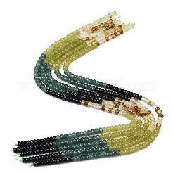 Colliers de perles en verre couleur pastèque et en jade blanc naturel teint&nbsp;G-Z135-C03