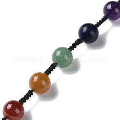 Décoration pendentif en pierres précieuses naturelles rondes 7 chakra&nbsp;HJEW-H060-02