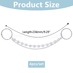 4 pieza de cuentas de rhinestone de arcilla polimérica hechas a mano con cadena de acero inoxidable 304 para correas de botas.&nbsp;HJEW-HY00194