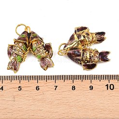 Pendenti cloisonné in ottone&nbsp;KK-P251-A01-G-02
