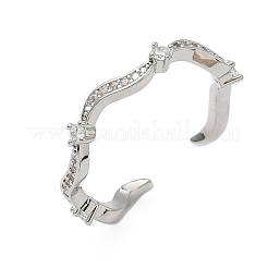 Micro cuivres ouvrent zircone cubique anneaux de manchette&nbsp;RJEW-H256-04P
