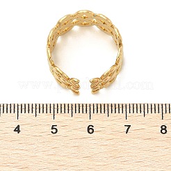 Anillos abiertos de acero inoxidable 304 con diseño de flor para mujer&nbsp;RJEW-Q006-03E-G