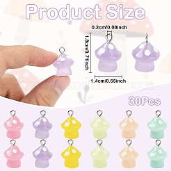 Pendenti in resina opaca luminosa 30 pz 6 colori&nbsp;JACR-YW0001-03