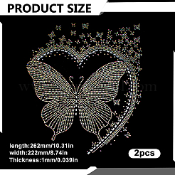 Strass papillon pailleté thermocollant en résine&nbsp;DIY-WH0899-976