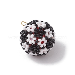 Pendentifs de football en perles de verre&nbsp;PALLOY-MZ00549
