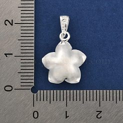 Feine silberne Blumenanhänger mit Ösen und 999 Stempel&nbsp;STER-P069-02B-S