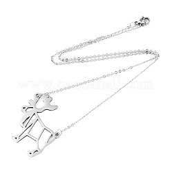 Colliers pendentifs en acier inoxydable 201 anti-ternissement&nbsp;NJEW-T009-JN092-1-40