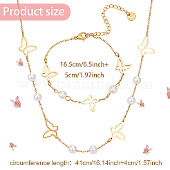 Edelstahl Schmetterling Schmuckset&nbsp;SJEW-AN0001-55