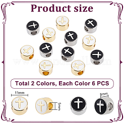 12 Stück 2 Farben Messing European Beads&nbsp;KK-GA0002-24