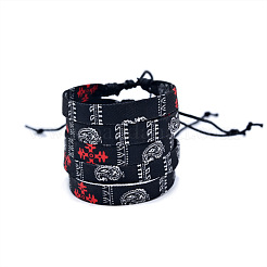 Stoff im arabischen Schalstil mit geflochtenen Armbändern aus Wachskordel&nbsp;FS-WG12D4A-04