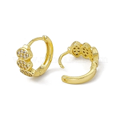 Orecchini a cerchio da donna in ottone placcato a cremagliera con zirconi cubici trasparenti&nbsp;EJEW-M213-37G
